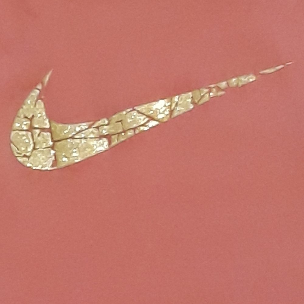 The Nike Tee Dri Fit Tank Top Red with Gold Glitter Swoop - Size Small - Picture 7 of 10